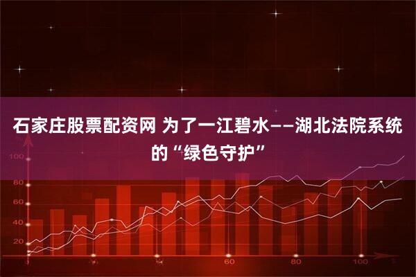 石家庄股票配资网 为了一江碧水——湖北法院系统的“绿色守护”